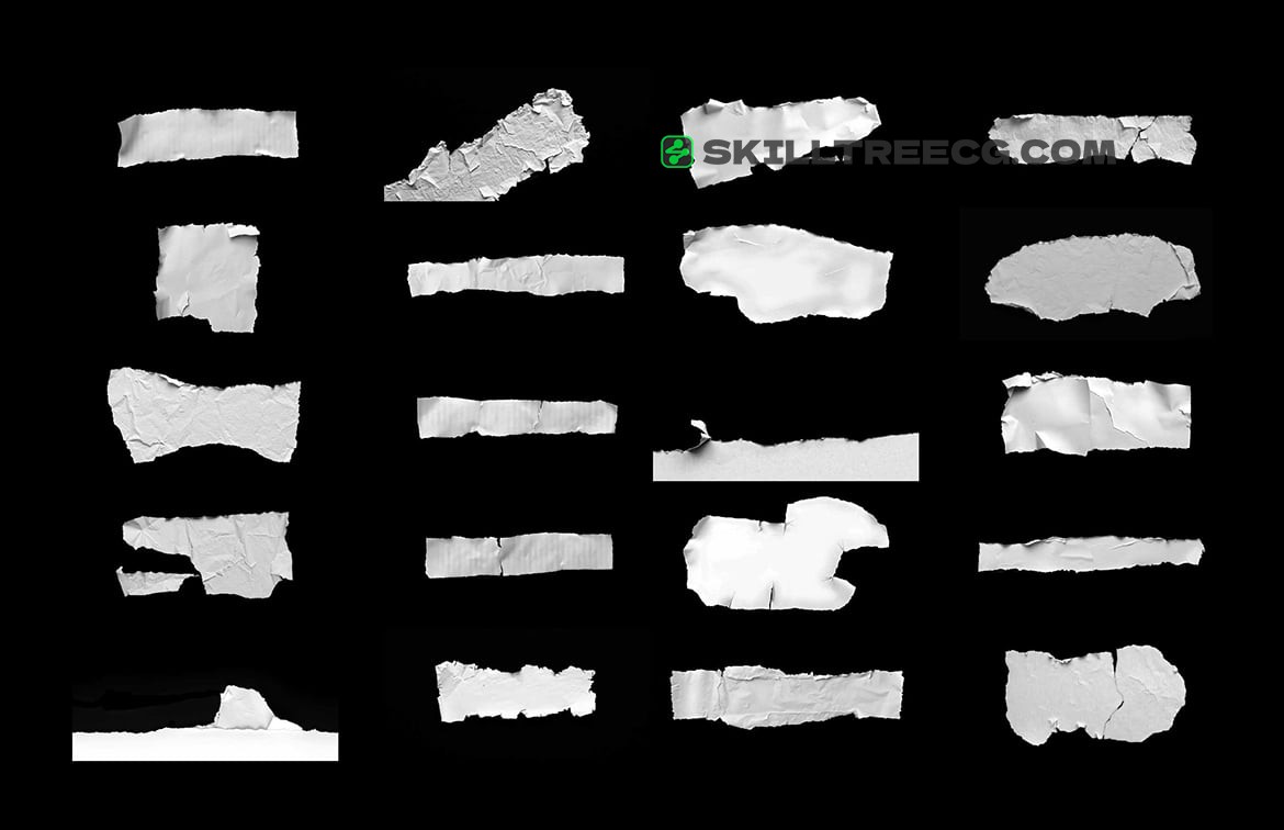 图片[2]-20 Torn Paper Texture Pack（077560）-技能树